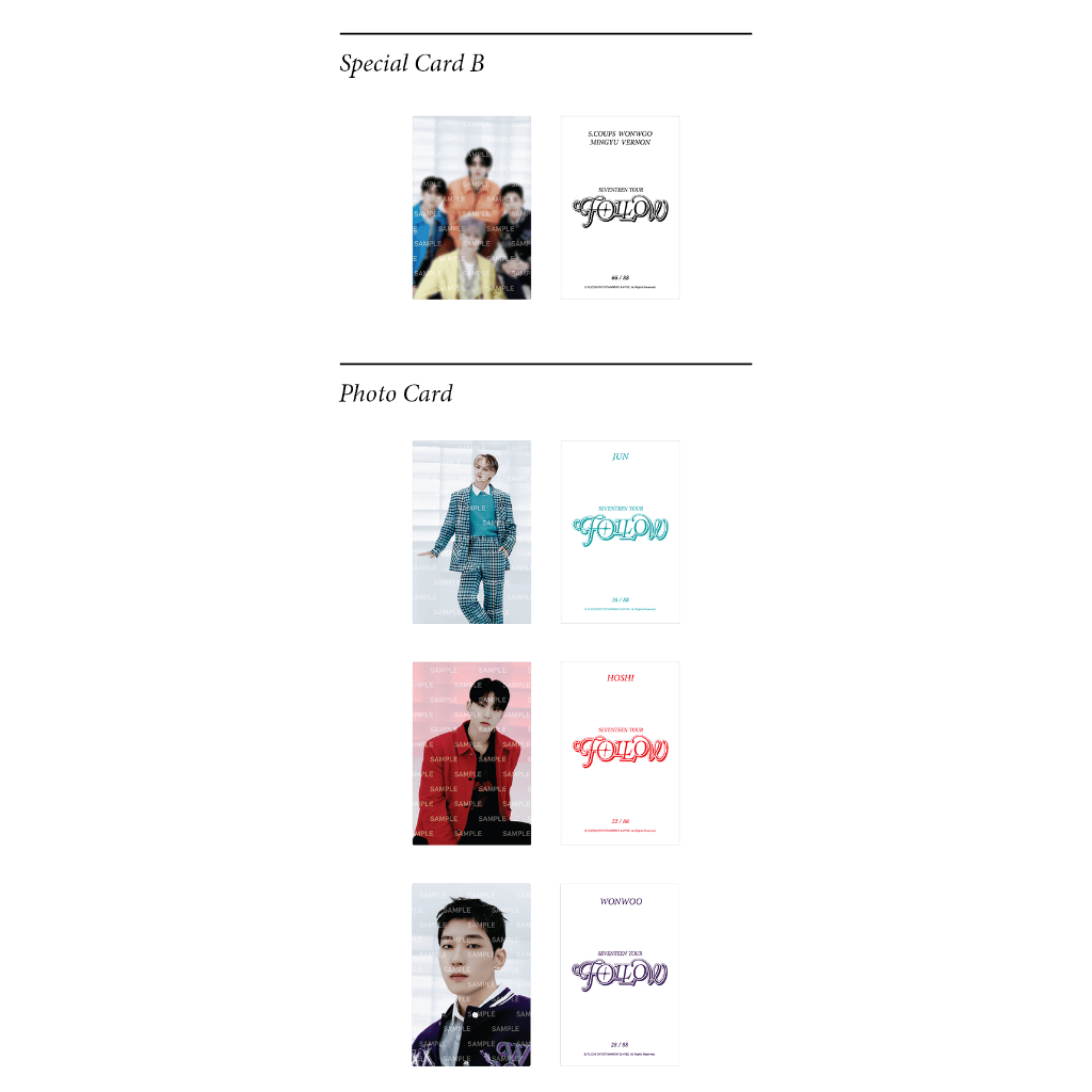 Seventeen tour Follow Again - Trading Card Set | Shopee Brasil