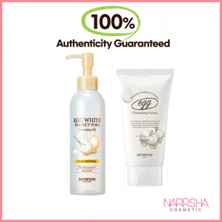 [SKINFOOD] Egg White Perfect Pore Cleansing Foam - 150ml & Egg White Perfect Pore Cleansing Oil - 200ml