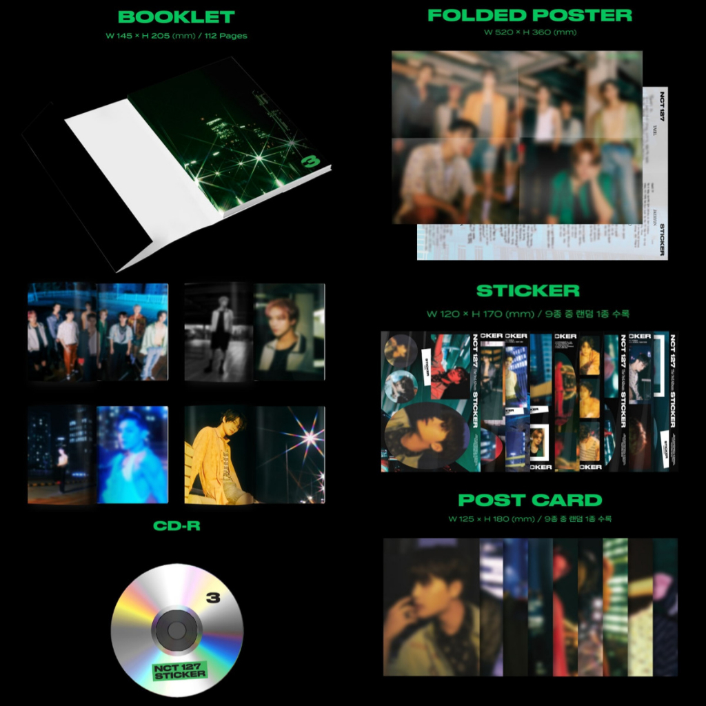 NCT 127 [Sticker] 3rd Album(Sticky / Seoul City / Sticker ver