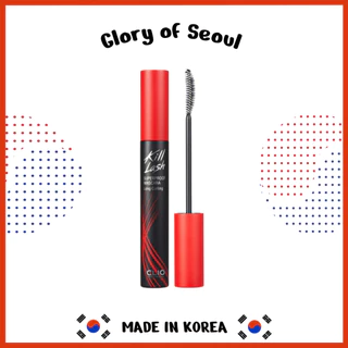 CLIO Kill Lash Superproof Mascara, Ultra-Volumizing, Smudge-Proof, Clump-Free, Curl-Holding, Long-Lasting, 0.24 fl oz (001 LONG CURING BLACK)
