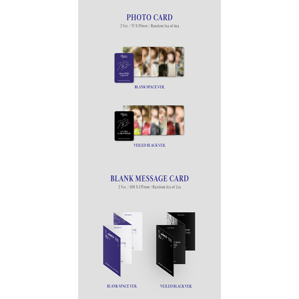 Park Jihoon Leeg of Zwart 7e Mini Album Pakket POB Tracking Verzegelde Ji Hoon (VEILED BLACK Versie