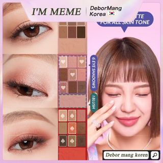 [I ` M Mememe] Paleta De Cartões Escondidos | Sombra 9 Cores Portátil E 1 Blush Com Espelho