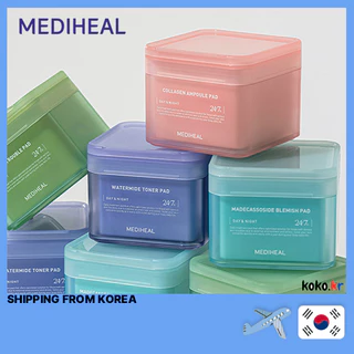 MEDIHEAL Toner Pad 24/7 Almofadas De Toner Diurno E Noturno Teatree/Watermide/Madecassoside/Colágeno/Fito-Enzima