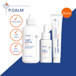 [P.CALM] Lithops Light Active Conjunto De Cuidados Com A Pele Para Brightening & Revitalizing 15ml (Toner + Ampola + Creme)