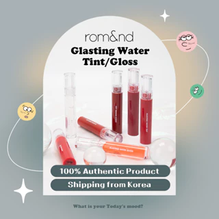 [rom&nd] GLASTING WATER TINT / GLOSS (8 Cores) | romand Lip Tint Acabamento Aquoso Glassy