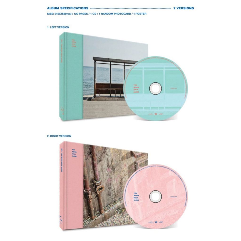 BTS YOU NEVER WALK ALONE Album (Left + Right Version Set) | Shopee