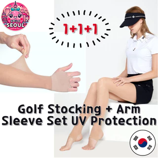 [Smile Seul] Conjunto De Meia Para Braço De Golfe , Proteção UV , Manga Mão Esquerda , Luva Direita