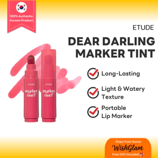 ETUDE Dear Darling Marker Tint 5g | Lip Tint - Hidratante e Longa Duração | Lábio de Alta Pigmentação com Ponta Fácil de Desenhar em Oferta na Shopee