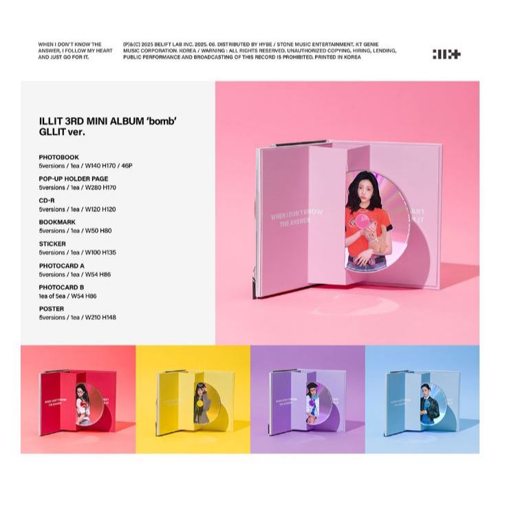 ILLIT 3rd Mini Album [ bomb ] GLLIT ver. | Shopee Brasil