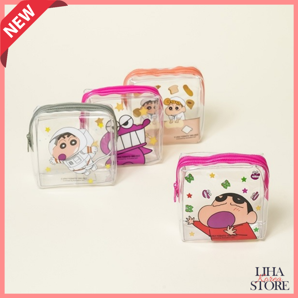 Daiso Korea Crayon Shin Chan Bolsa Transparente | Shopee Brasil