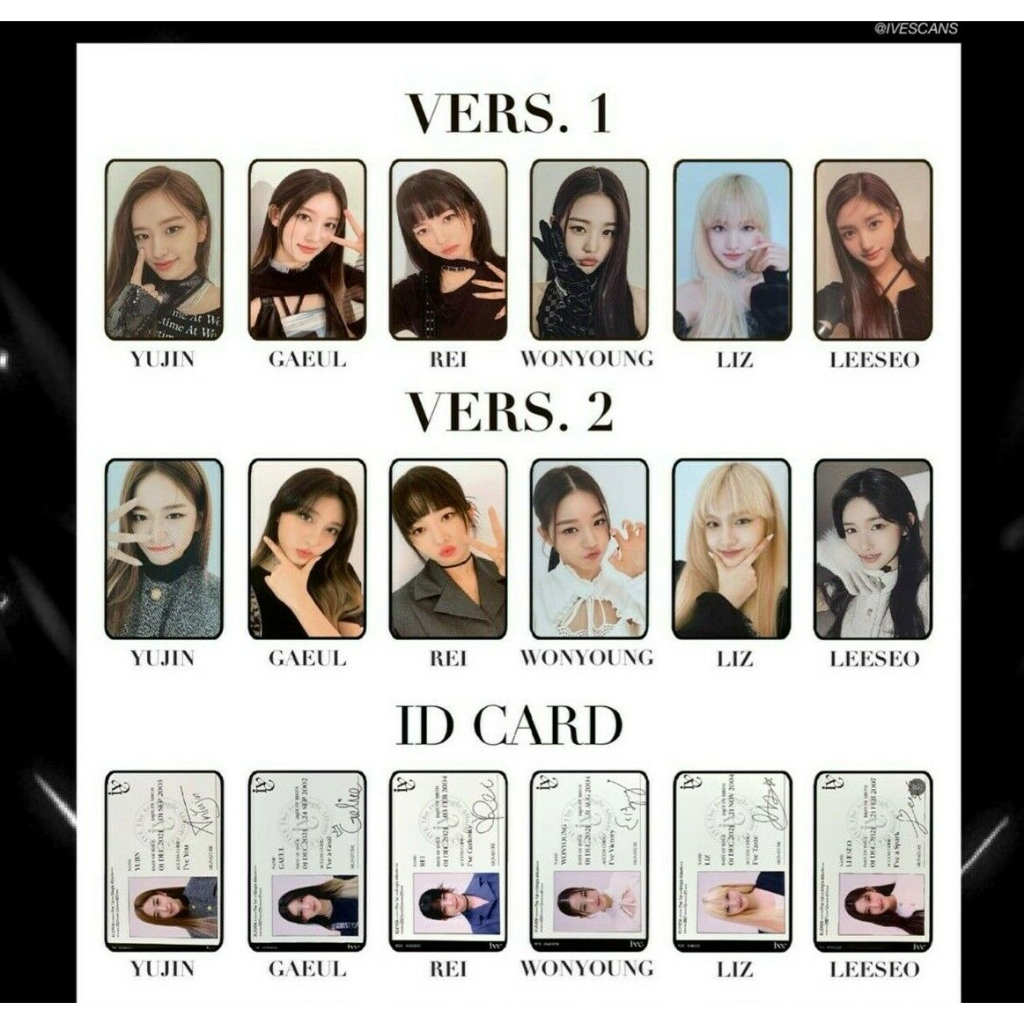K-POP IVE 1o Álbum Único Onze Fotocard Oficial Wonyoung Yujin