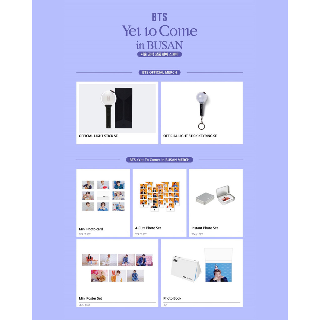 BTS - Yet To Come in BUSAN - Seoul Official Merch Store | Shopee