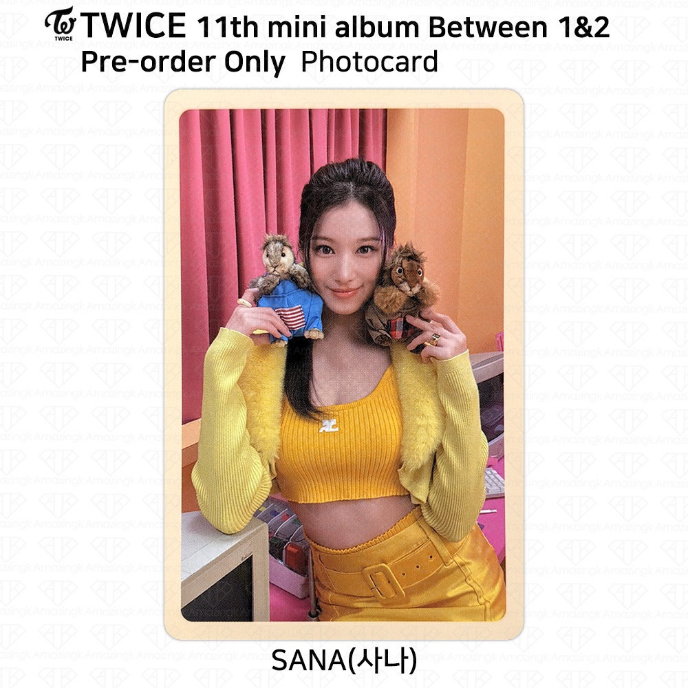 TWICE サナ　SANA チェキ Polaroid TWICE 11o Mini Álbum Entre 1 & 2 Sana Photocard Cartão Postal