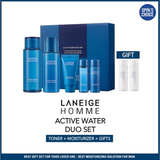 [Estoque Pronto] LANEIGE Combinação De Hidratação Da Vitalidade Masculina , Conjunto De Presentes Masculinos/HOMME ACTIVE WATER DUO SET