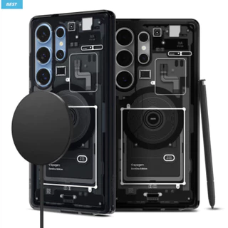 Spigen-ultra Hybrid Magnetic Zero:one case Para galaxy s25 plus/Preto Branco Oficial