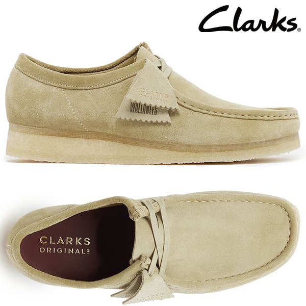 Clarks Originais Wallabee Maple Camurça Sapatos Masculinos De