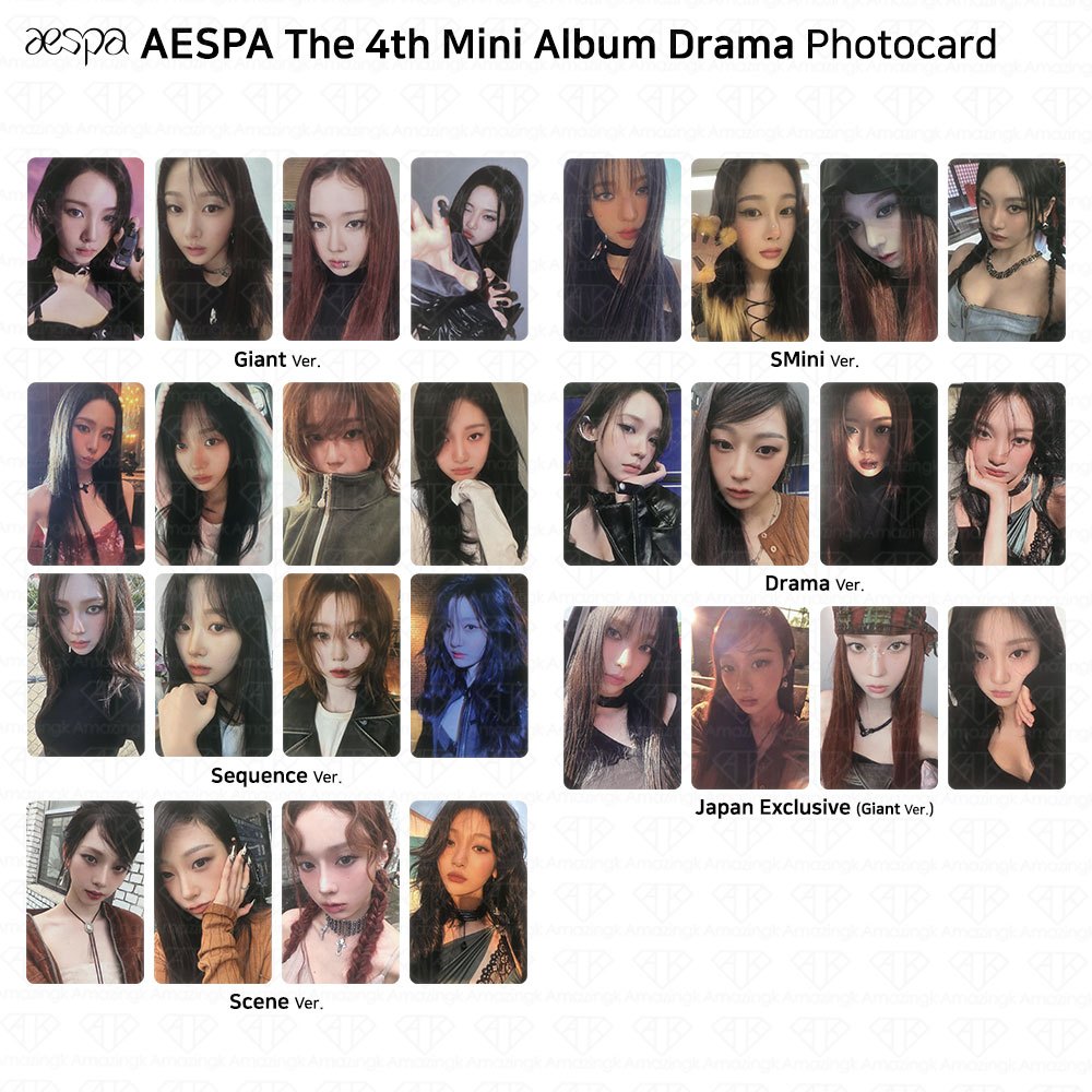 aespa Drama Sequence ver.　4人　セット　トレカ Aespa 4o Mini Álbum Drama Photocard Gigante Smini Scene Sequence