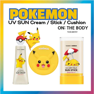 [POKEMON PIKACHU Protetor Solar UV 50ml/Sun stick 18g Cushion 15g