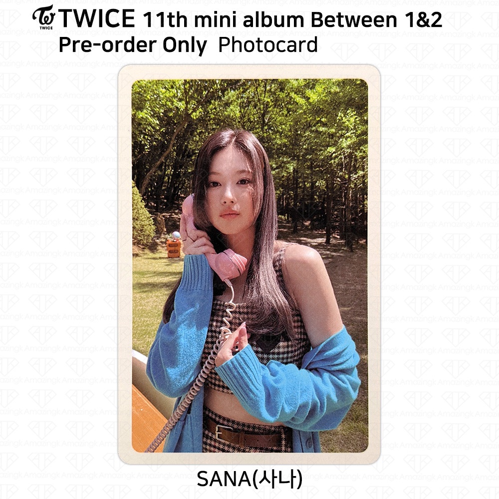 TWICE 11o Mini Álbum Entre 1 & 2 Sana Photocard Cartão Postal