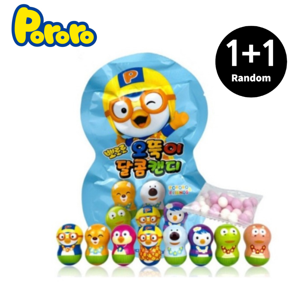 [Pororo] Random (1 + 1) Flipperz Com Doces 10g Personagens Roly Poly ...