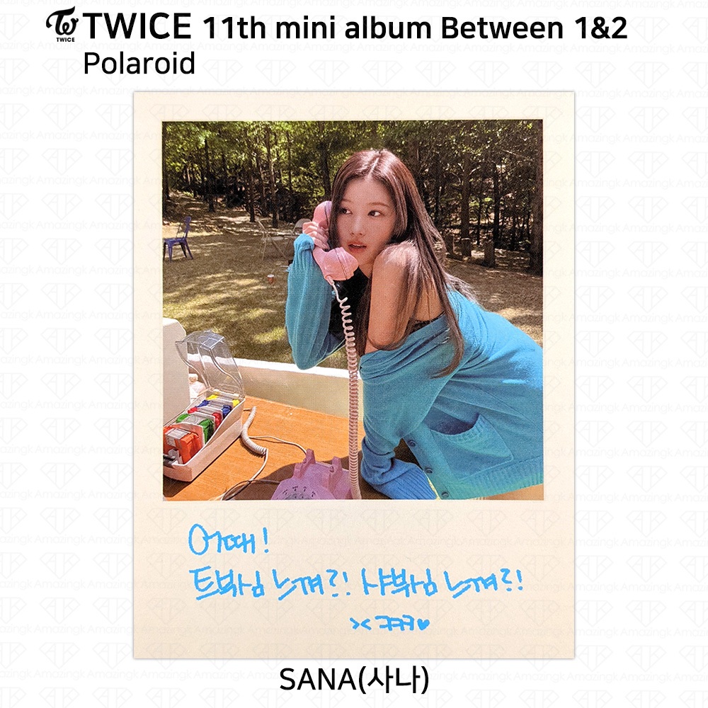 TWICE 11o Mini Álbum Entre 1 & 2 Sana Photocard Cartão Postal