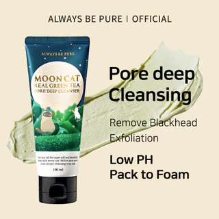 [Always be Pure] Mooncat Real Green Tea Pore Deep Cleanser 100ml Remove Blackhead and pore cleansing