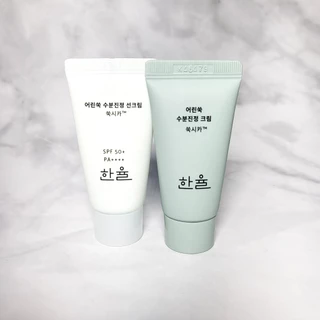hanyul pure artemisia watery calming sun cream 15ml + cream 15ml set