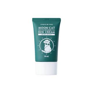always be pure moon cat skin relief green tea sun cream 50ml