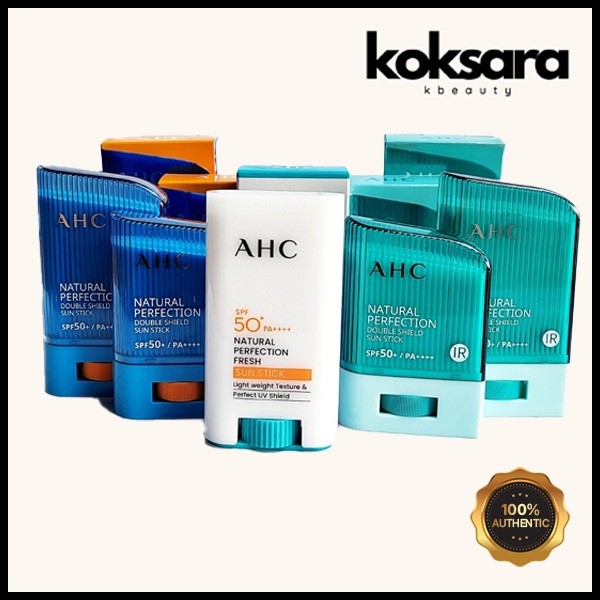 ahc natural perfection double shield sun stick spf50+ / pa++++ (blue/green/fresh(white) 14g or 17g or 22g