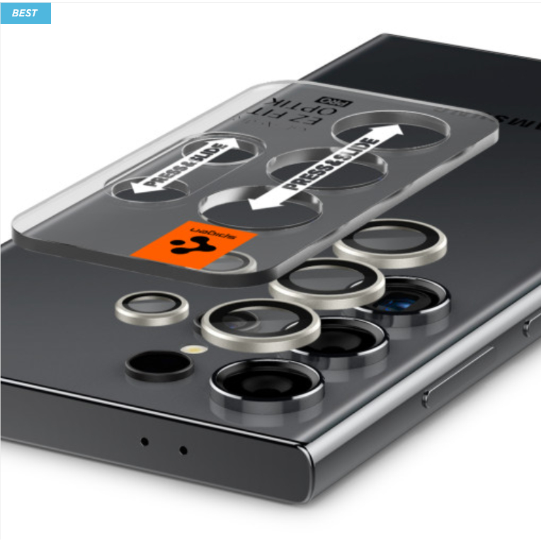 Spigen-GlastR EZ Fit optik pro Filme De Câmera 2pcs Conjunto Para Galáxia s24 s24 + Mais ltra Cinza Preto