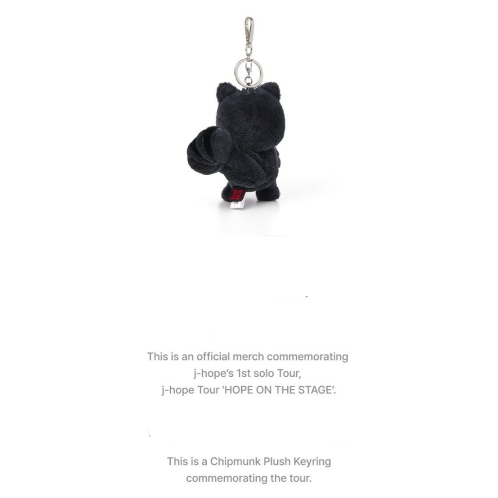 BTS) J-hope - Hope on the Stage - Chipmunk Plush Keyring BTS) J-hope - Hope on the Stage - Chipmunk Plush Keyring