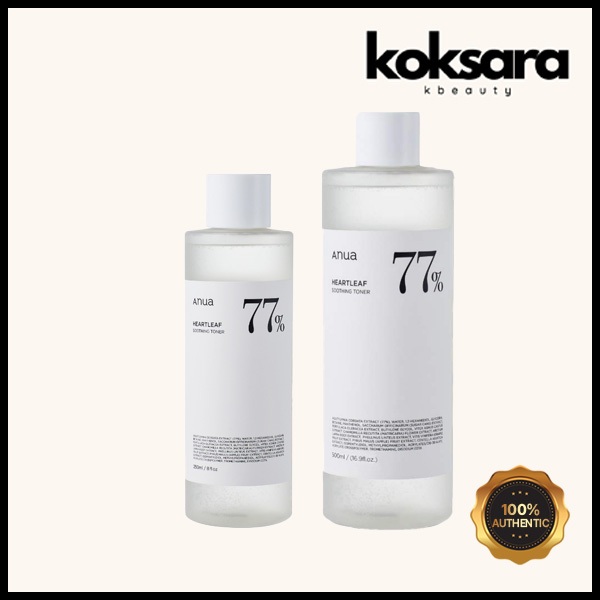 anua heartleaf 77% soothing toner 250ml, 500ml