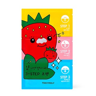 [TONYMOLY] Pacote De 3 Passos De Sementes De Morango Strawberry Seeds 3 Step Nose Pack
