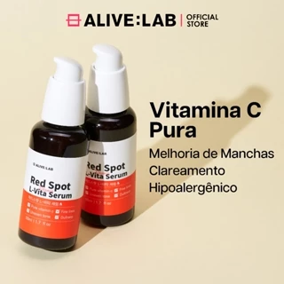 ALIVELAB Red Spot L-Vita Serum (Sérum L-Vita para Manchas Vermelhas), Clareador e Hidratante Facial para Linhas Finas, Tom de Pele Irregular, Pele Sem Brilho, 50ml
