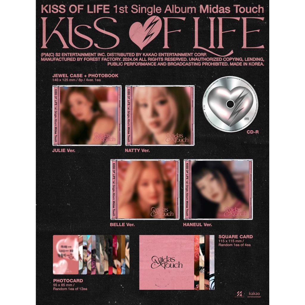 KISS OF LIFE - [ MIDAS TOUCH ] 1ST Single Album (JEWEL Ver