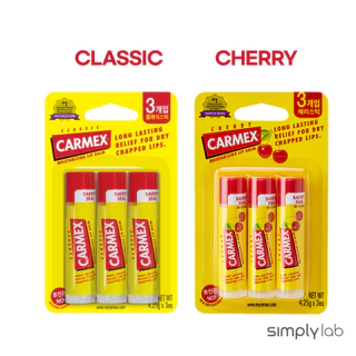 Carmex , Bálsamo Labial Hidratante Clássico/Cereja , 4.25 g , 3ea SET