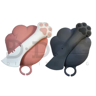 (Pode Abridor) Pet Colher De Comida Molhado Seco Para Cães Gato E De Ambos/Tampa Rolha Tampas Rosa & Preto Cores Silicone food grade
