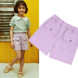 Shorts Pull-On Com Detalhe De Bolso Frontal Para Meninas De 2 A 10 Anos