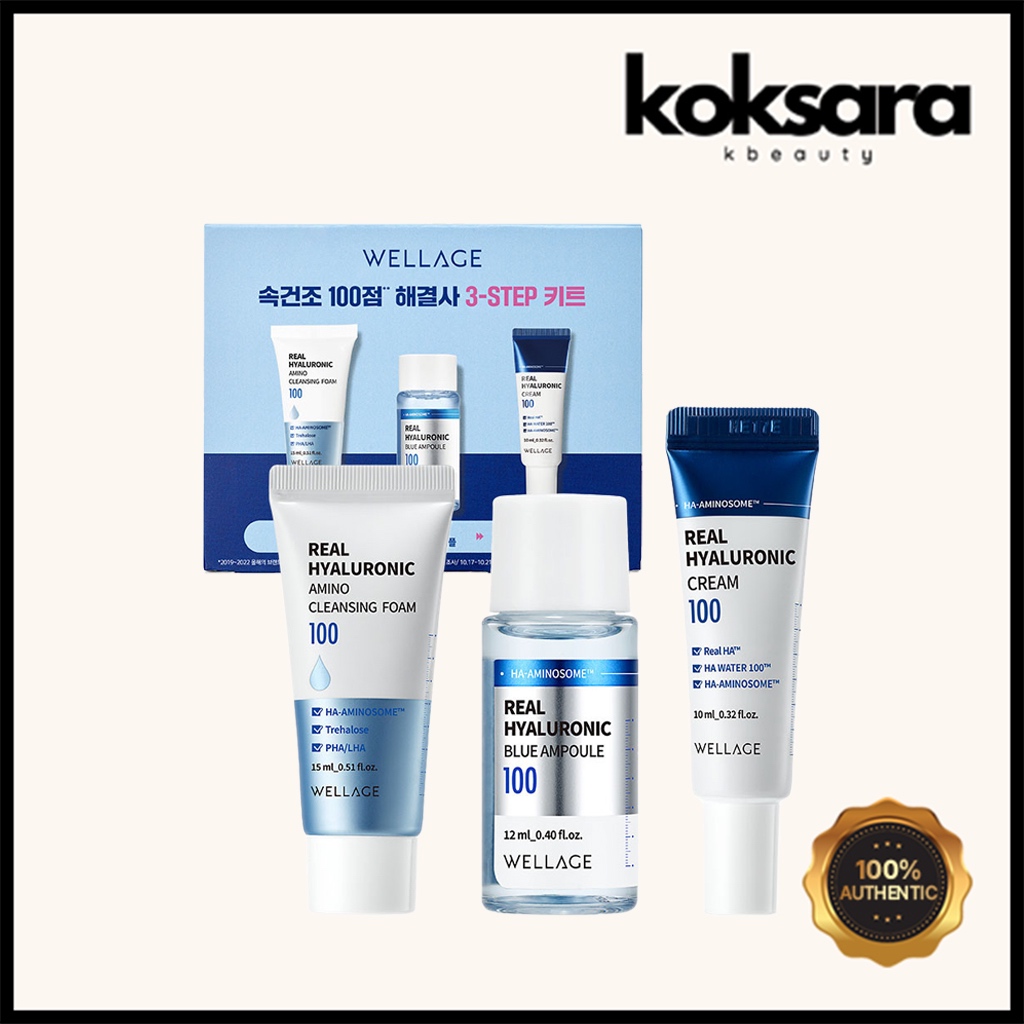 wellage hyaluronic 100 trial kit set 3ea | Shopee Brasil