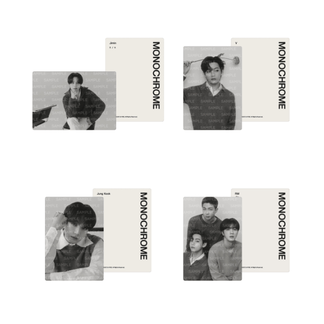 BTS POP-UP : MONOCHROME Mini Cartão Fotográfico 1Set (8EA