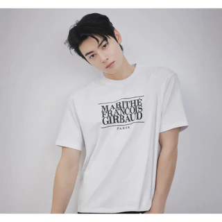 Marithe Francois Girbaud-TEE Com Logotipo Clássico (7 Cores)/Algodão Moda Coreana cha eunwoo drama