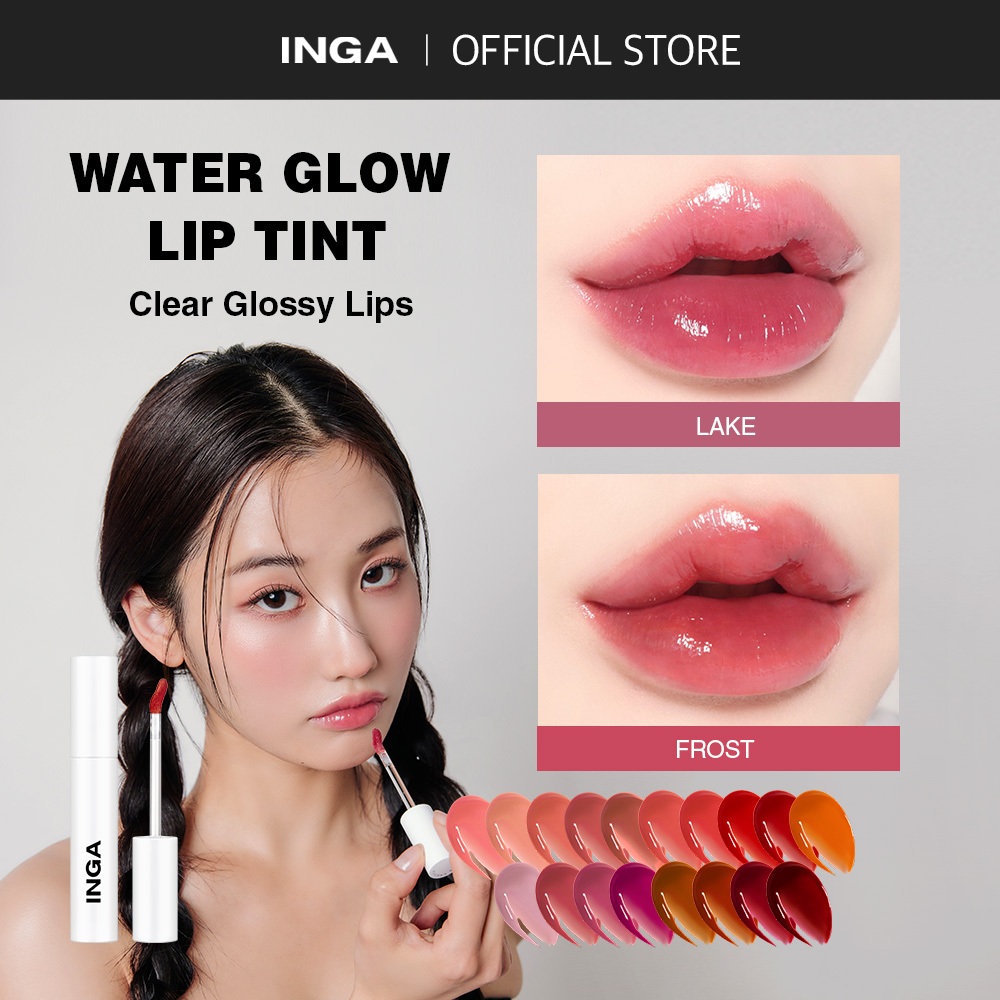 INGA Tonalidade Dos Lábios Com Brilho De Água Inga water gloss tint maquiagem(13 Cores)