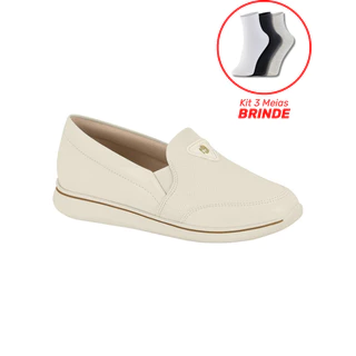 Tênis Sapatênis Feminino Casual Calce Fácil Anatômico Modare Ultraconforto Imediato + Kit 3 Meias