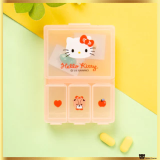 Sanrio My Melody & Hello Kitty 4-Compartimento Caixa De Medicamentos Portátil