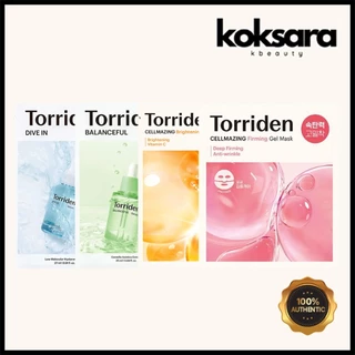 torriden dive in mask sheet 4types (hyaluronic acid, sica mask, brightening mask, firming gel mask) em Oferta na Shopee