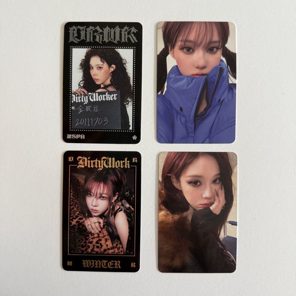 Aespa 1o Álbum Único Dirty Work Pop-Up Oficial MD Trading Card