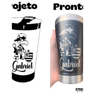 Copo térmico 473mL (com abridor e tampa) *PERSONALIZADO COM SUA MARCA OU ARTE PESSOAL*
