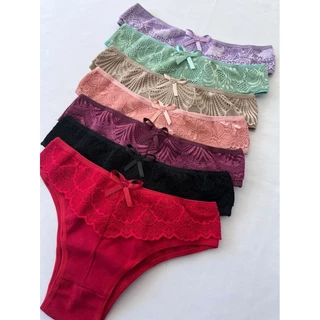 Kit 10 Calcinhas Algodão Legitimo Confortavel Renda Cotton Roupa Feminina Anti Alérgico Não Marca