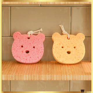 Esponja De Banho À Base De Plantas De Baixa Irritação Daiso Korea Bear