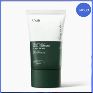 ANUA Heartleaf Silky Moisture Sun Cream , SPA 50 + PA + , Protetor Solar Orgânio , Hidratante , Leve , Acabamento Frash